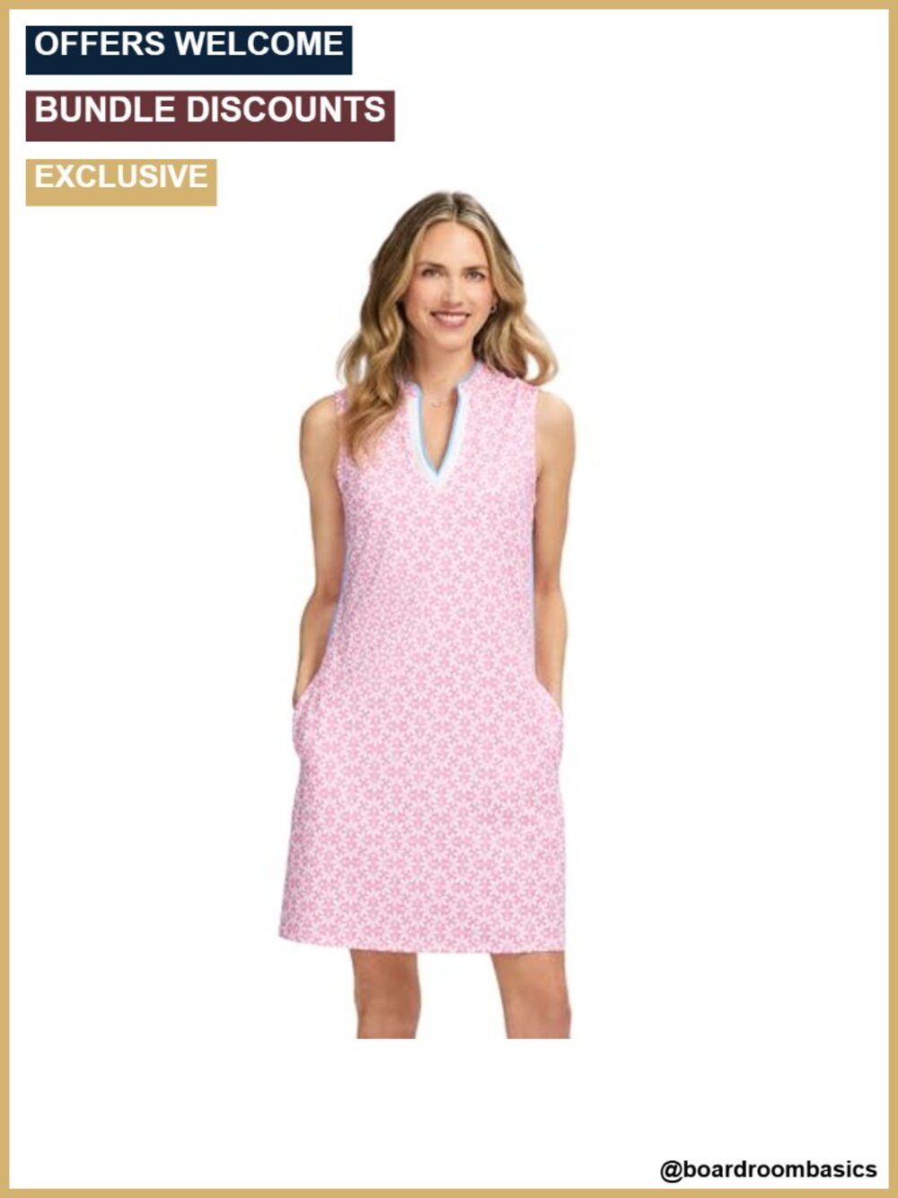 IZOD Women's V-Neck Sleeveless Athletic Dress for Tennis Golf Pickleball